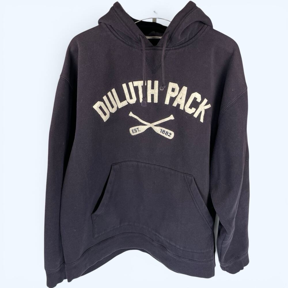 Blackwater Bay Duluth Pack Navy Hoodie Sweatshirt Canoe Paddles size XL